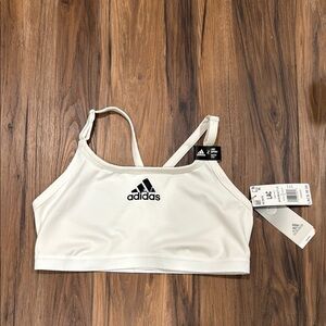 Adidas light support Cream Sports Bra with Logo women’s size large aeroreact ls